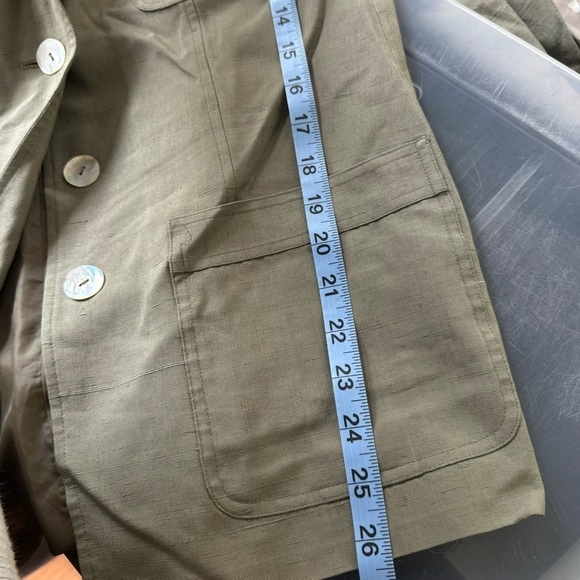 Halston silk blazer suit separate safari size 10 brown - Picture 7 of 10